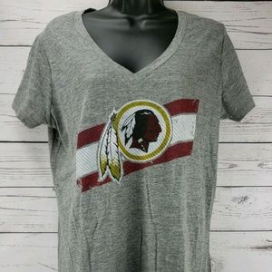 Washington Redskins Women's XL Gray Logo V Neck